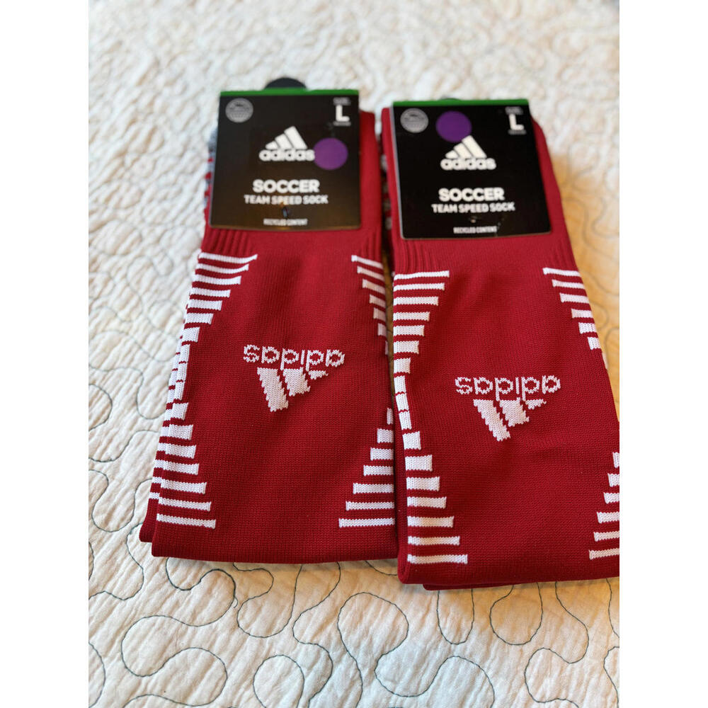 Adidas‎ Soccer Team Speed Socks Size Adult Large (9-13) - Red #517